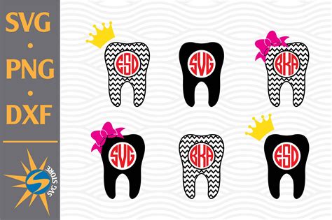 Download Free Tooth Monogram SVG, PNG, DXF Digital Files Include Files
